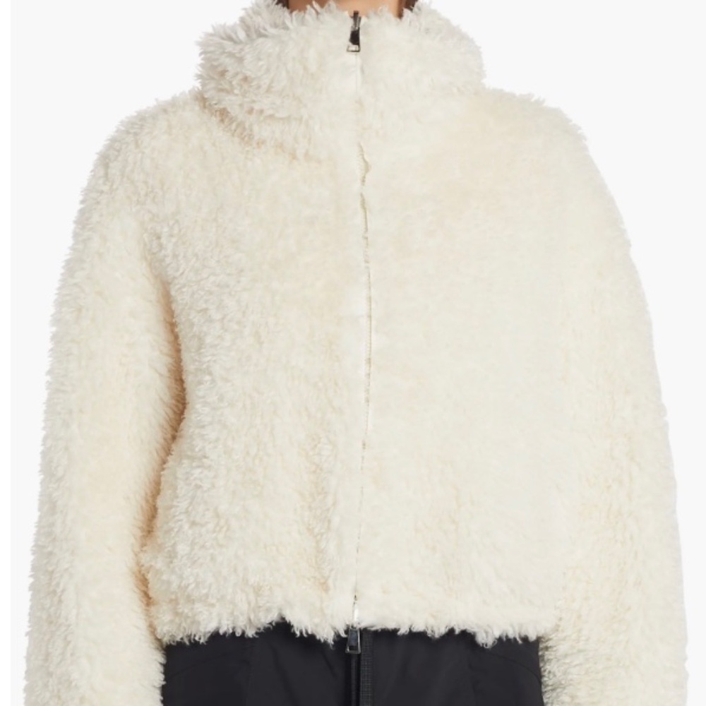 Moncler Blonville Reversible Teddy Coat White $1370